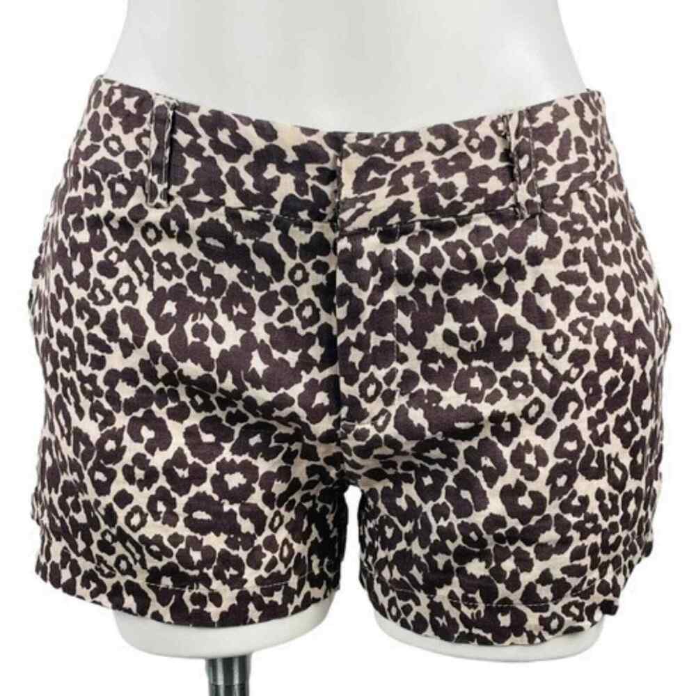 Cynthia Rowley Women's leopard print linen‎ shorts, women's size 8